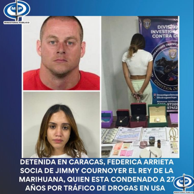 Capturada en Venezuela joven colaboradora del “Rey de la marihuana”, preso en EEUU