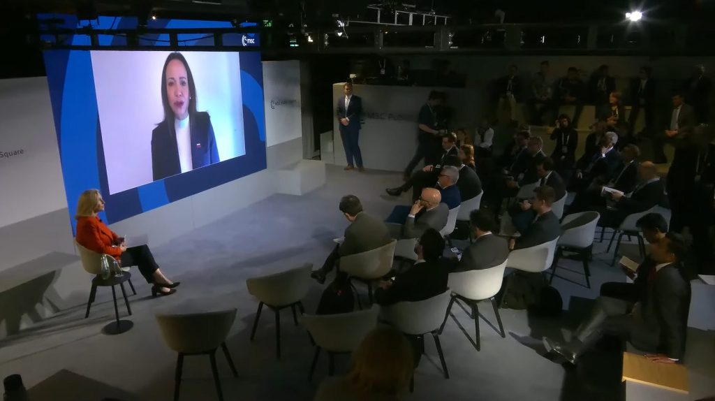 María Corina Machado pidió apoyo para finiquitar el desmantelamiento del crimen en Venezuela