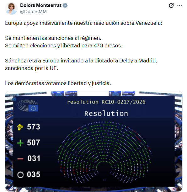 Parlamento Europeo mantendrá sanciones a Venezuela