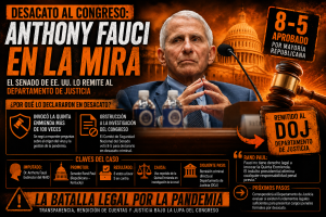Anthony Fauci desacato al Congreso Senado Rand Paul Anthony Fauci, Fauci Quinta Enmienda COVID-19, Departamento de Justicia cargos Fauci, Senado EE UU desacato Fauci